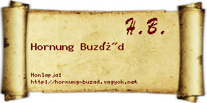Hornung Buzád névjegykártya